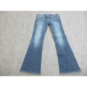 True Religion Joey Pearl Flare Jeans Womens 28 Blue Stretch Denim Made USA